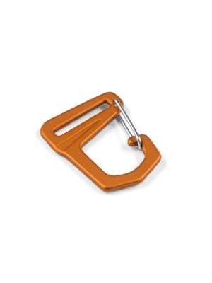 Carabiner-hook with webbing loop, aluminium, anodized, 25mm