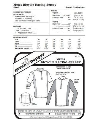 Fahrrad-Jersey-Shirt für Männer Schnittmuster GP402